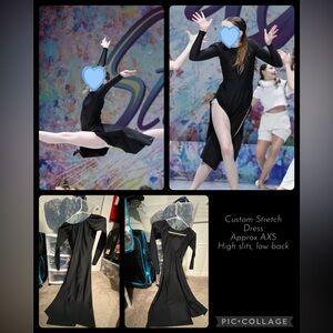 Custom Black Slit Dress Dance Costume Size AXS
